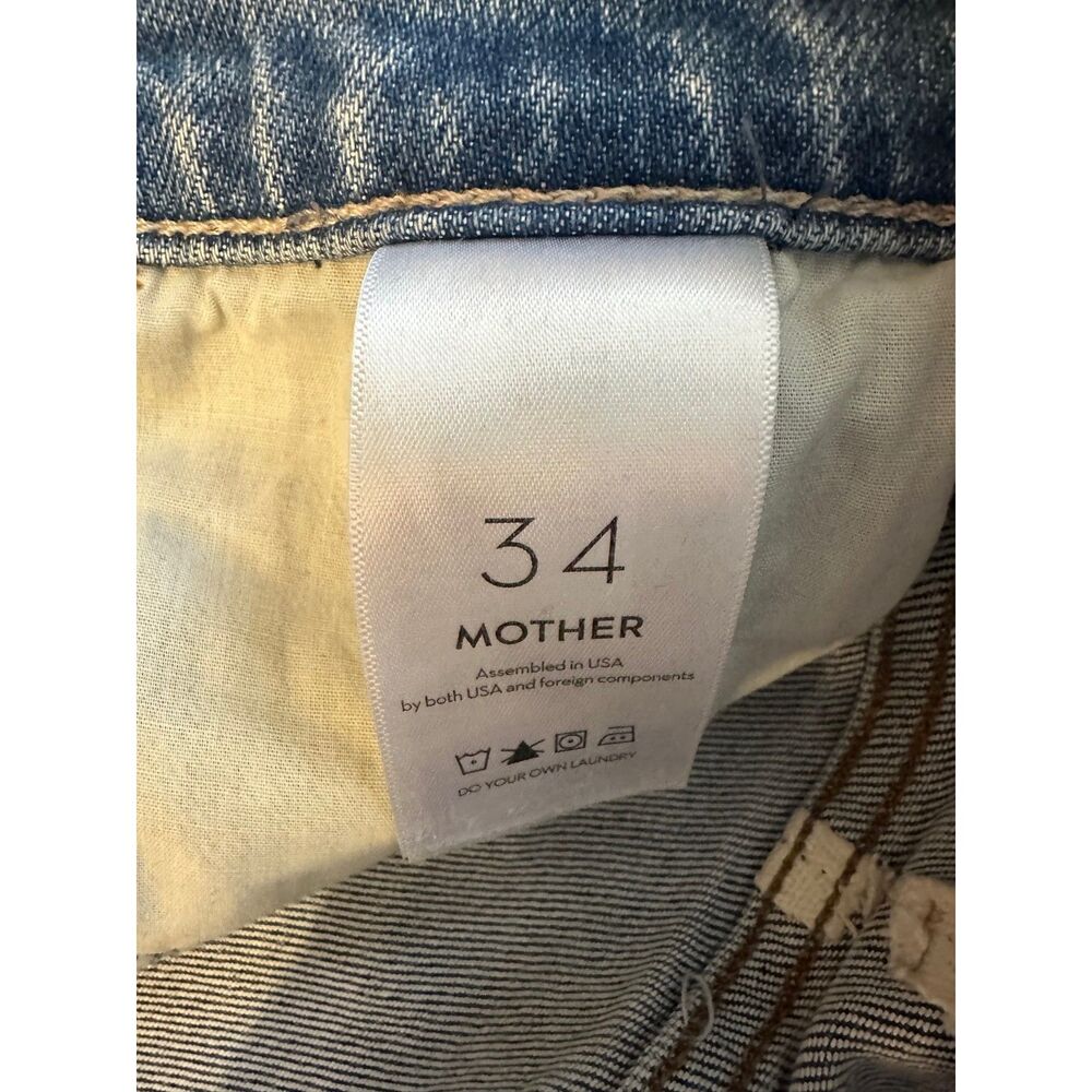 MOTHER  The Hustler Roller Heel High Waist Flare Jeans Tropic Like It's Hot 34 - Picture 5 of 10